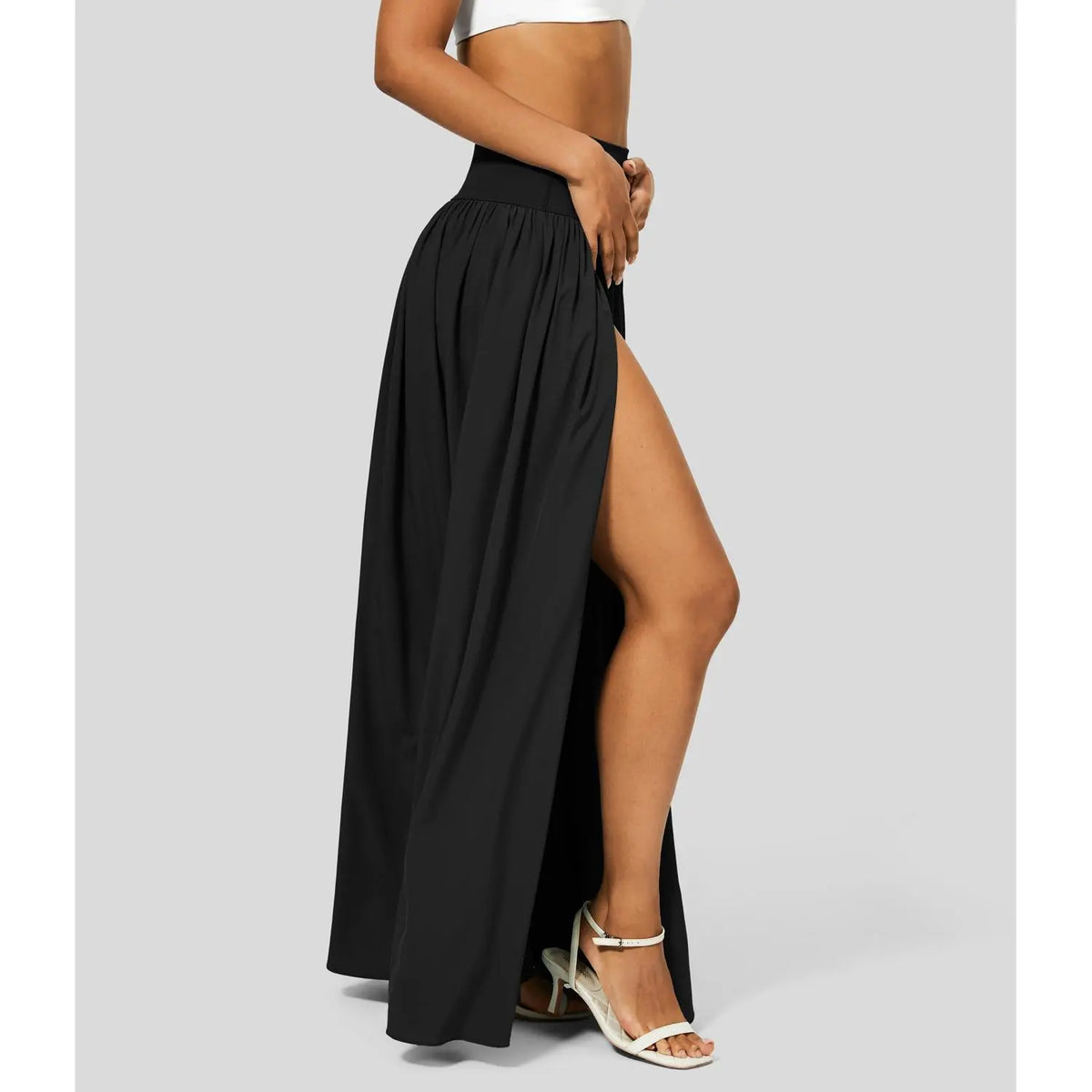 Halara Breezeful High Waisted Plicated Split 2-in-1 Flowy Quick Dry Maxi Casual Skirt Activewear Dance Breathable  Athleisure Womenswear Workout Comfort Bottom Bridal #BackToSchool