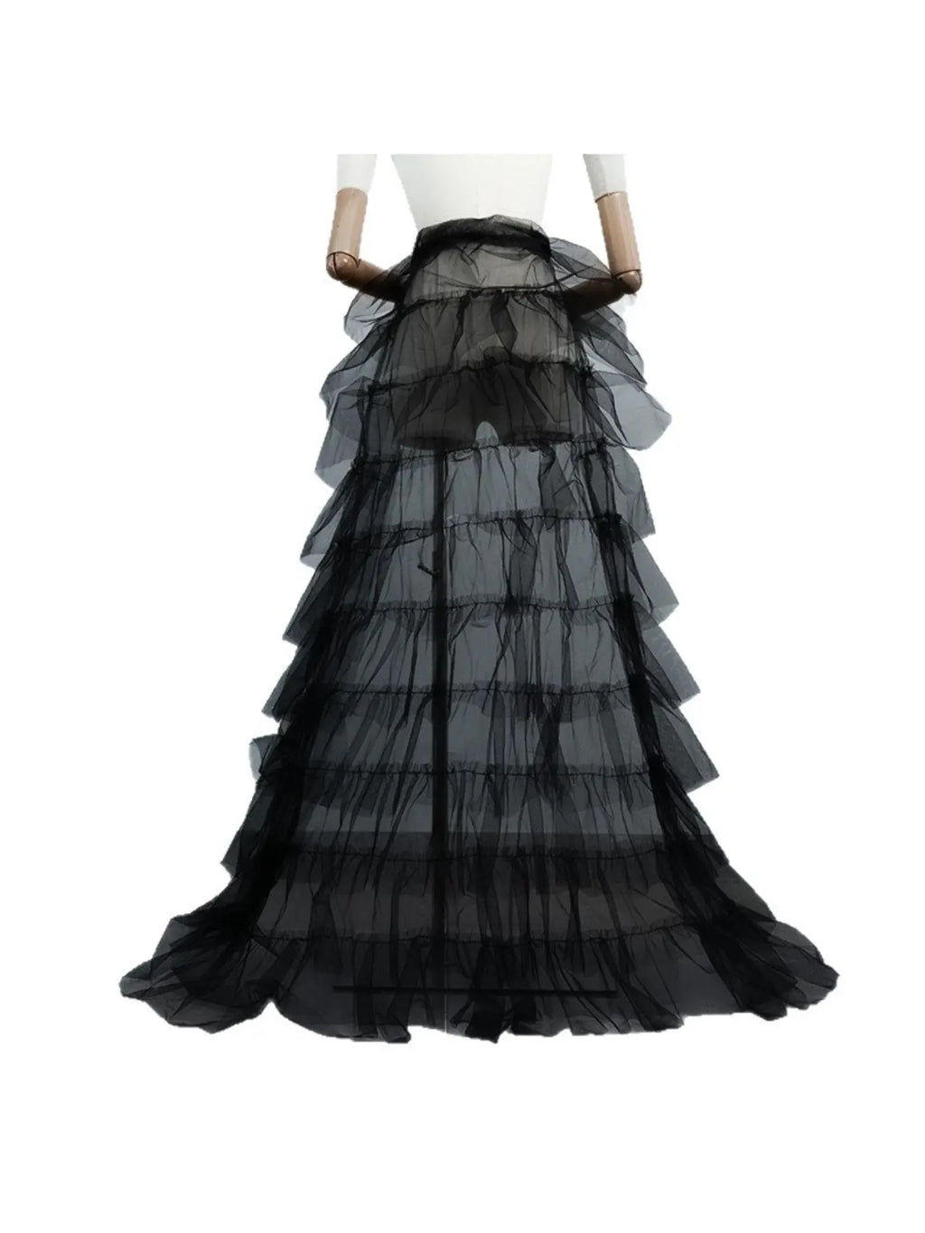 Women Lightweight Pleated Tulle Maxi Skirt, High Waist Flowy Mesh Skirt for Party & Stage Show