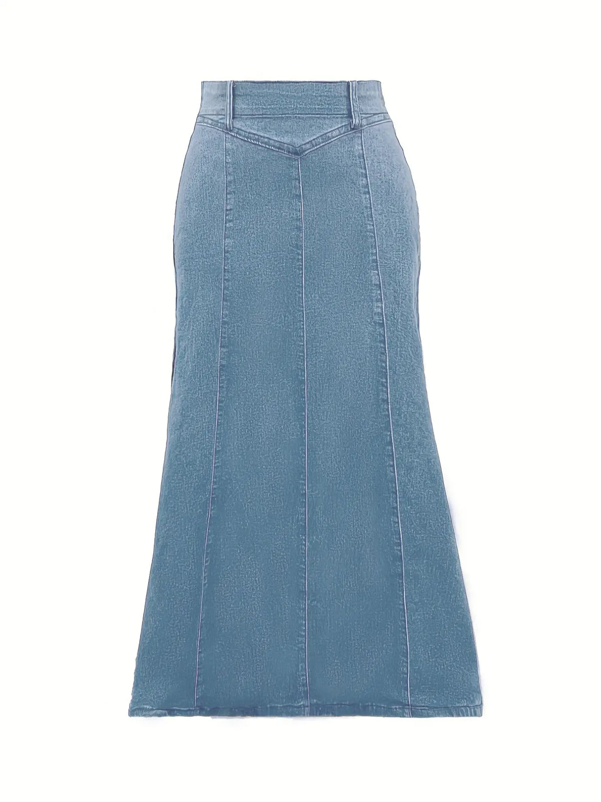 Casual Stretchy Elastic Washed Flared Denim Skirt, Loose-Fitting Plain Basic Skirt, Women's Summer Wear for Daily Wear & Date Bottoms