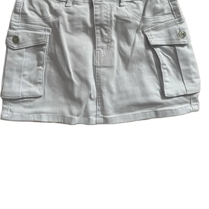Short Skirt Cargo Jeans - light Blue, white and black Womenswear, Bottom, Suitable for Everyday Wear, Comfortable Fit
