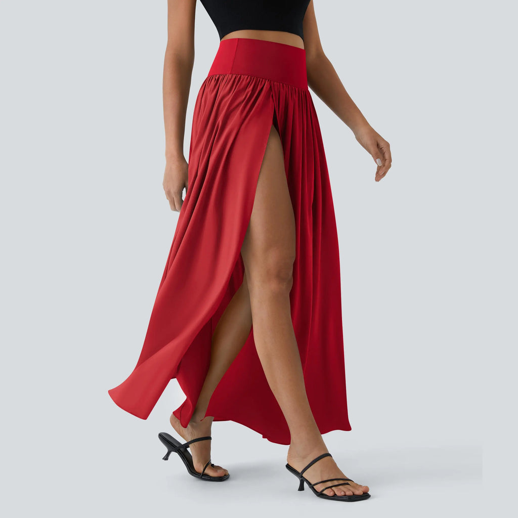 Halara Breezeful High Waisted Split 2-in-1 Flowy Quick Dry Maxi Casual Skirt #BackToSchool