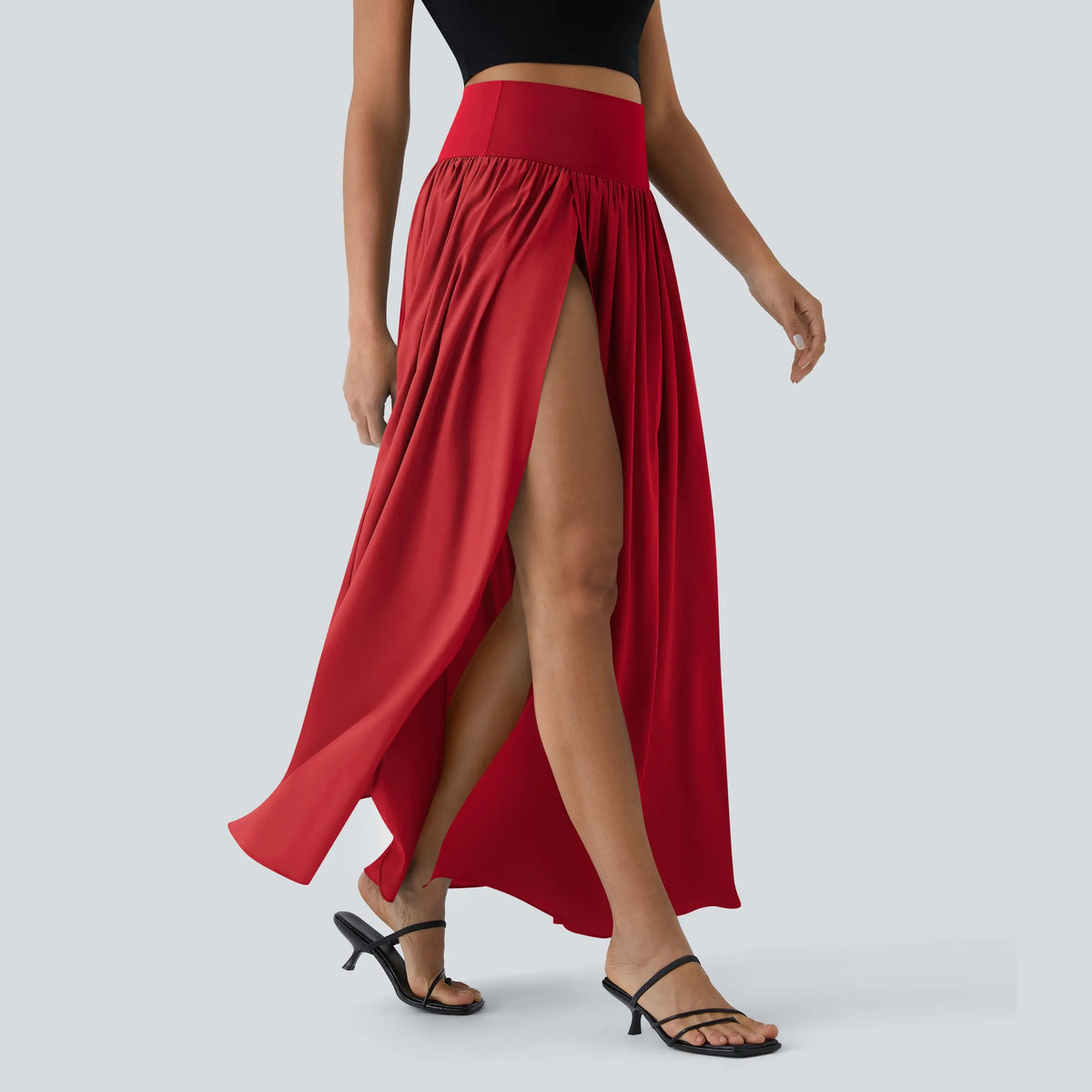 Halara Breezeful High Waisted Split 2-in-1 Flowy Quick Dry Maxi Casual Skirt #BackToSchool