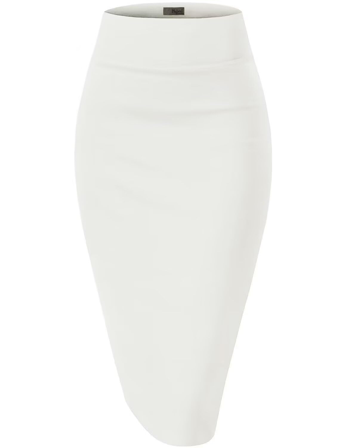 Hybrid & Company Women's Premium Nylon Ponte Stretch High Waist Pencil Suit Skirt Below Knee