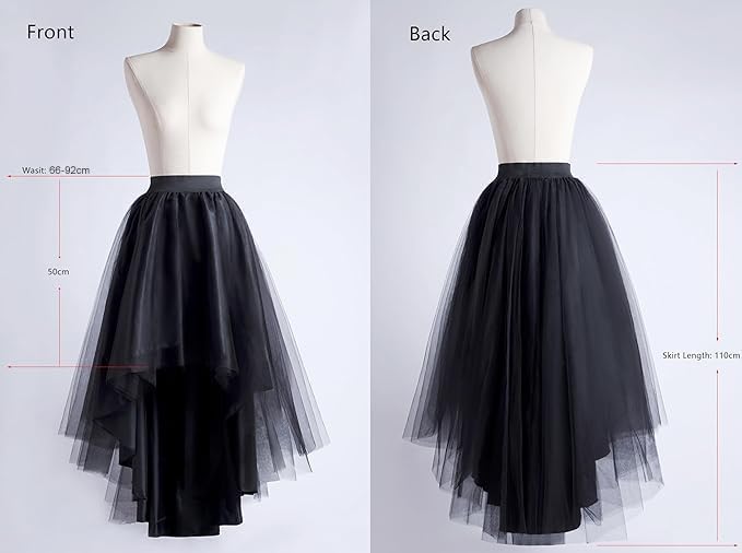 High Low Tulle Skirt for Women Lace up Wedding Party Prom Cocktail Mesh Long Tulle Skirt
