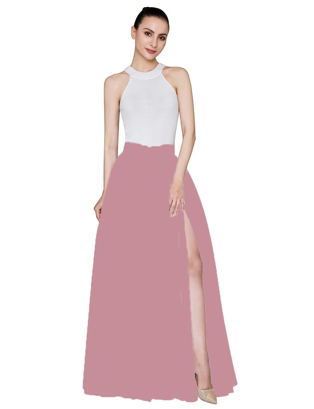 EllieHouse Adult Split Long Floor Prom Party Evening Tulle Skirt P61