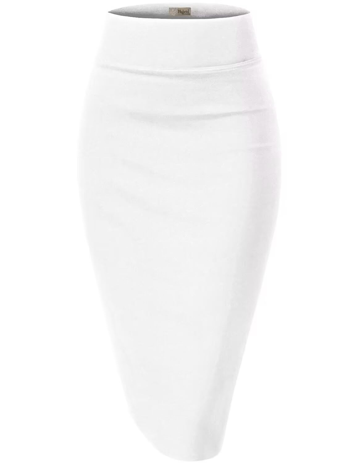 Hybrid & Company Women's Premium Nylon Ponte Stretch High Waist Pencil Suit Skirt Below Knee