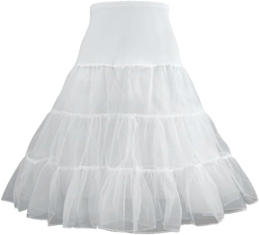 1950s Women's Vintage Petticoat Knee-Length Tulle Skirt Crinoline Half Slip.