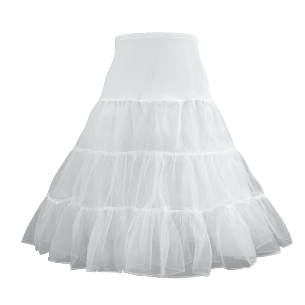 1950s Women's Vintage Petticoat Knee-Length Tulle Skirt Crinoline Half Slip.