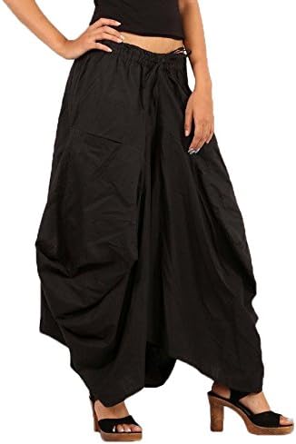 SARJANA Women Cotton Solid Pockets Skirt Hippie Afghani Ethnic