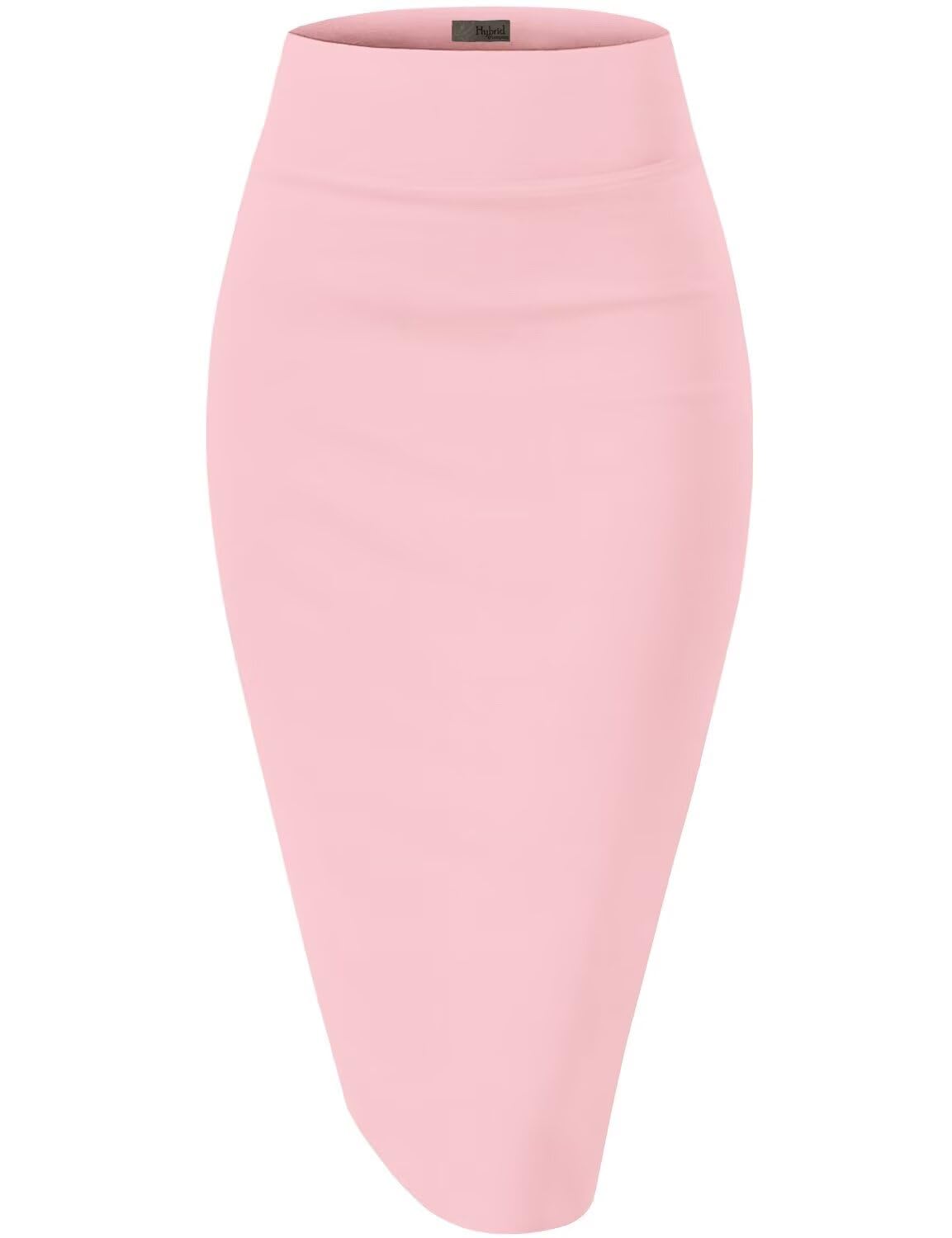 Hybrid & Company Women's Premium Nylon Ponte Stretch High Waist Pencil Suit Skirt Below Knee