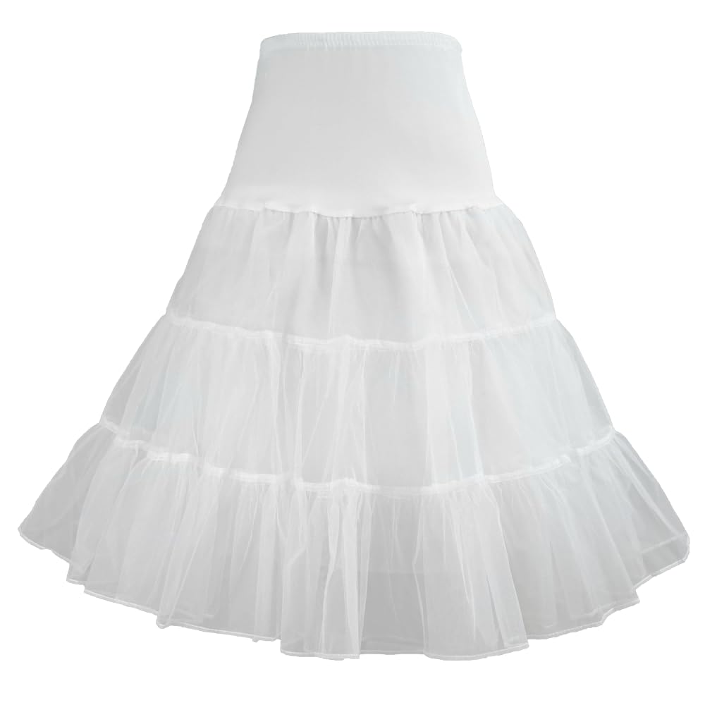 1950s Women's Vintage Petticoat Knee-Length Tulle Skirt Crinoline Half Slip.