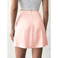 Cicy Bell Women's Satin High Waisted Side Slit A-Line Mini Skirt - Casual & Work Wear with Built-In Mini Shorts, Adaptable-Fit, Buckle-Free, Built-In Stretch, Skirts