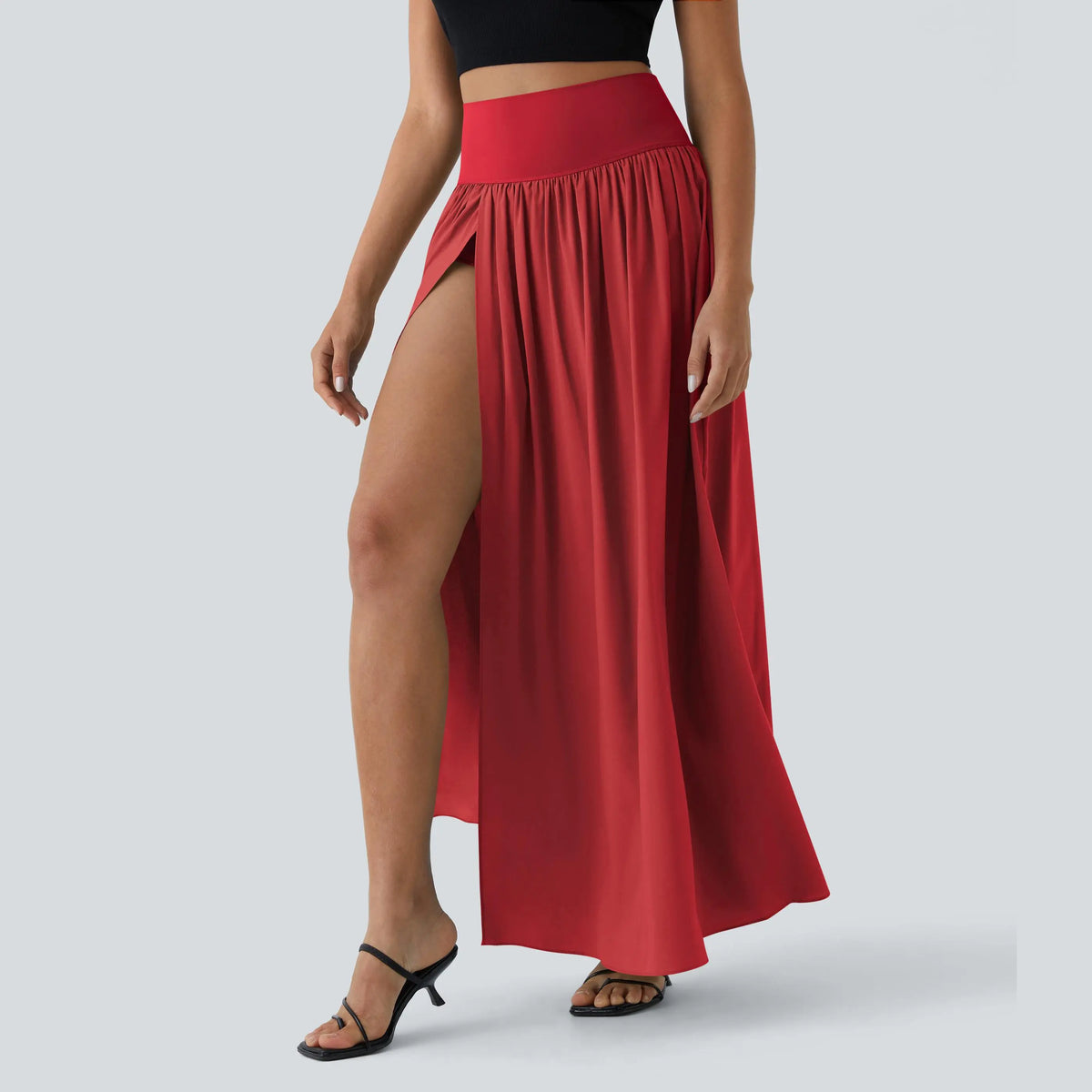 Halara Breezeful High Waisted Split 2-in-1 Flowy Quick Dry Maxi Casual Skirt #BackToSchool
