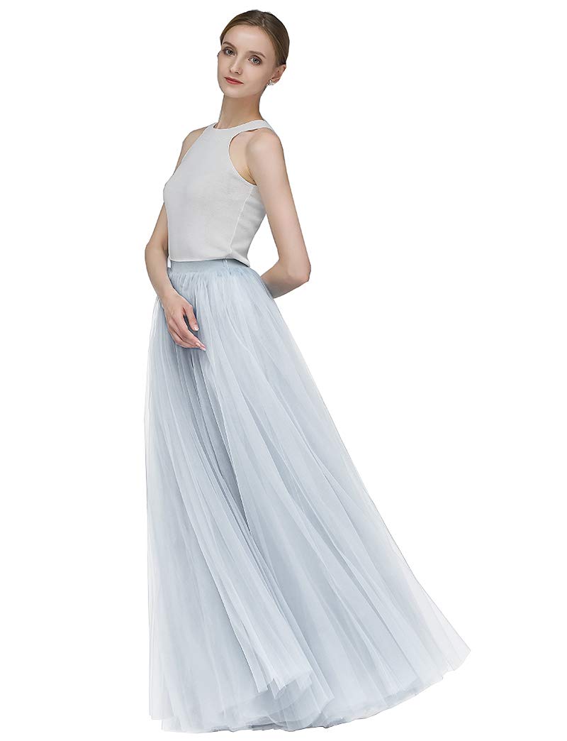 EllieHouse A Line Long Full Bridesmaid Tulle Skirt for Wedding Evening Party Prom P68