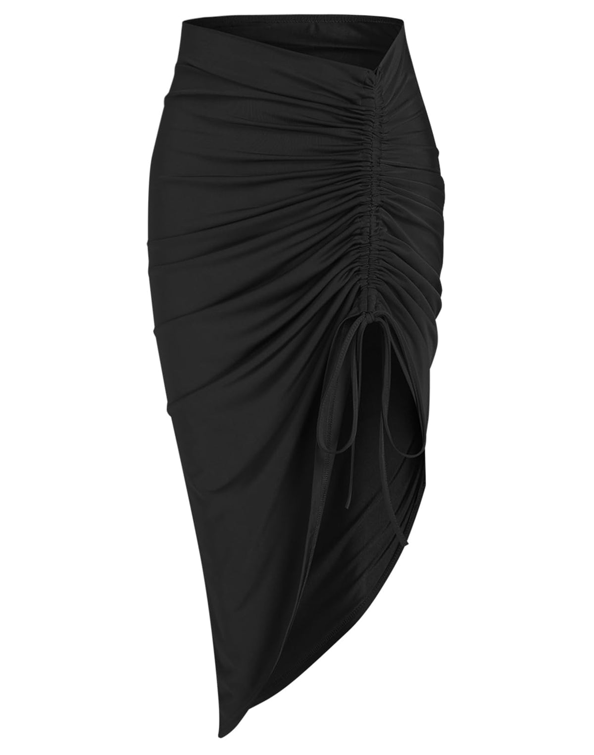 ZAFUL Women's Boho Skirt Asymmetrical Skirts Tied Floral Paisley Printed High Waist Ruched Skirts for Women
