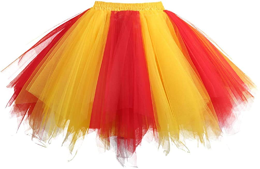 Honeystore Women's Short Vintage Ballet Bubble Puffy Tutu Petticoat Skirt