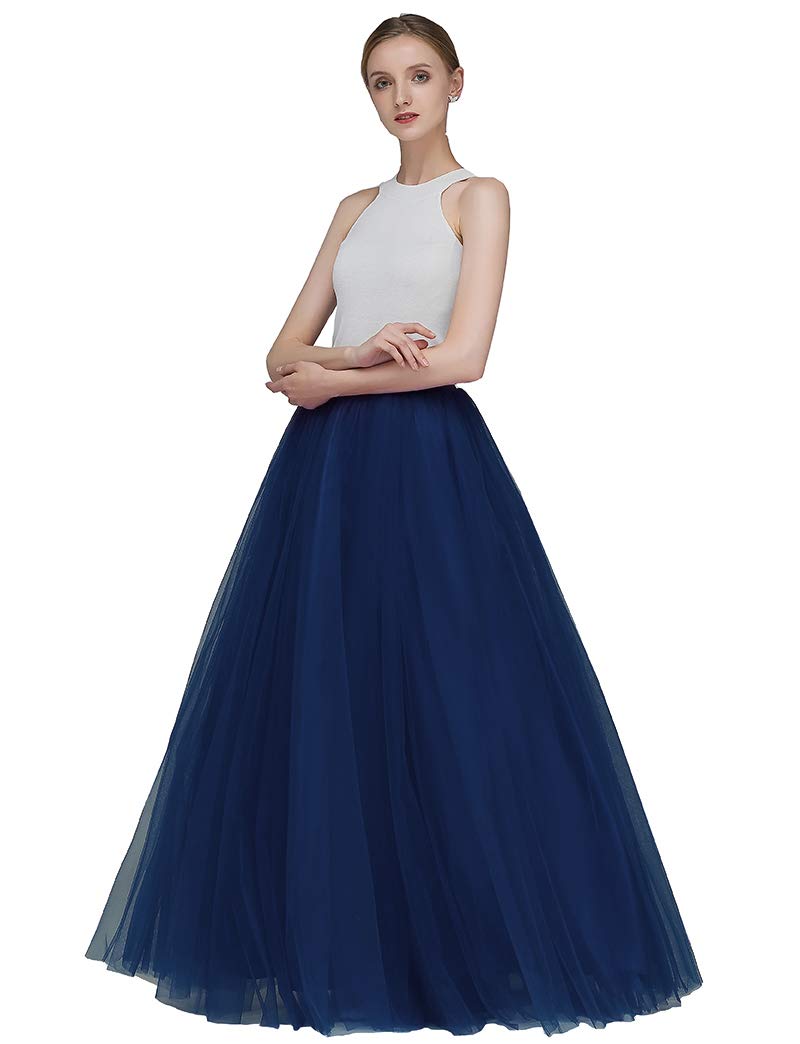 EllieHouse A Line Long Full Bridesmaid Tulle Skirt for Wedding Evening Party Prom P68