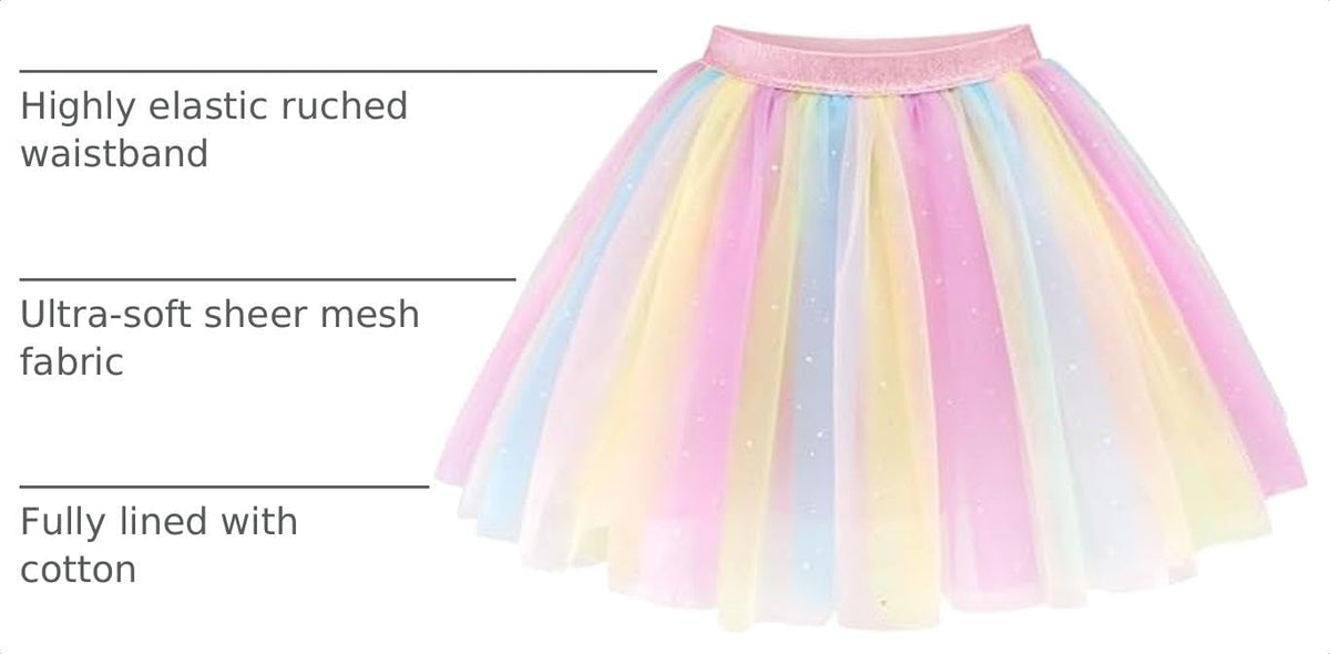 Stelle Tutu for Girls Skirt Layered Tulle Ballet Princess Birthday Outfit