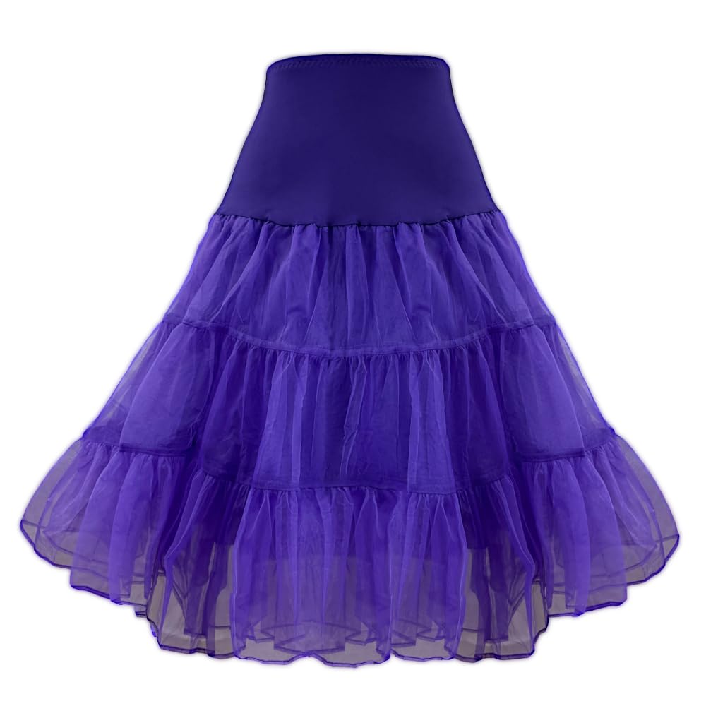 1950s Women's Vintage Petticoat Knee-Length Tulle Skirt Crinoline Half Slip.