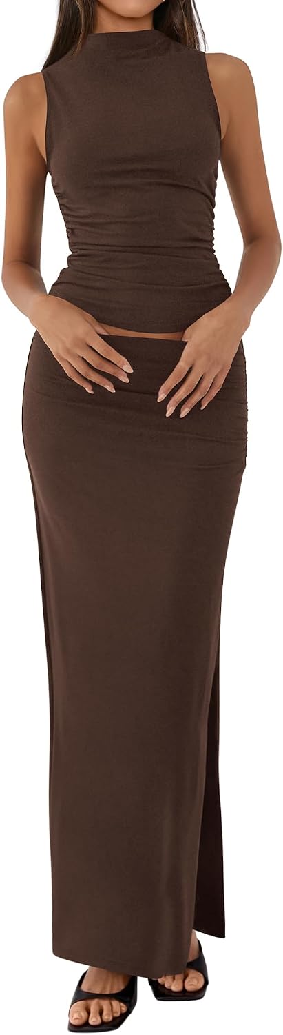 BTFBM Womens Two Piece Skirt Set Going Out Outfits