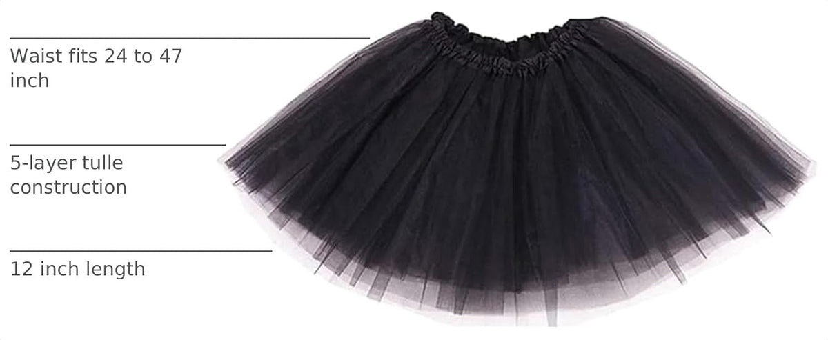 XINXIYAN Tutu for Girls Womens Skirt 5 Layers Mardi Gras Outfit Halloween Costume Dress Party Favor