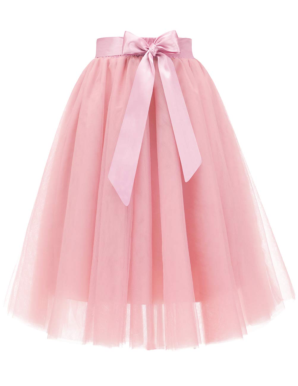 Bridesmay Women's Tulle Skirt Knee Length 6-Layered Wedding Party Homecoming Prom Dress