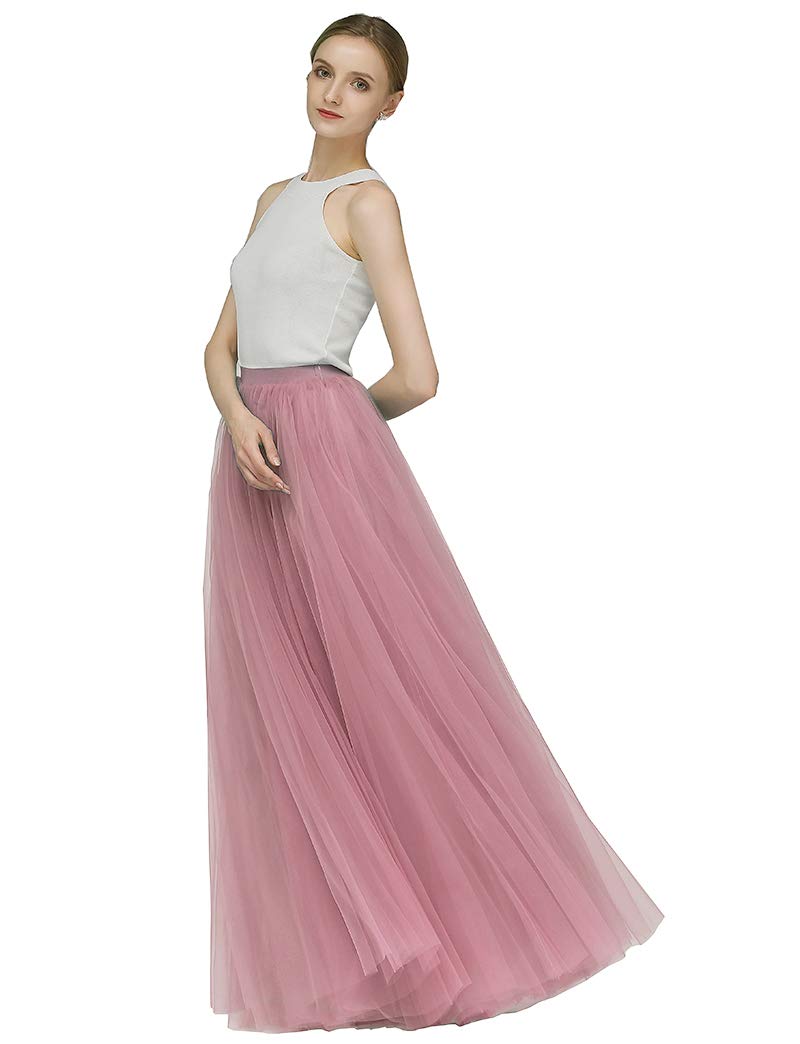 EllieHouse A Line Long Full Bridesmaid Tulle Skirt for Wedding Evening Party Prom P68