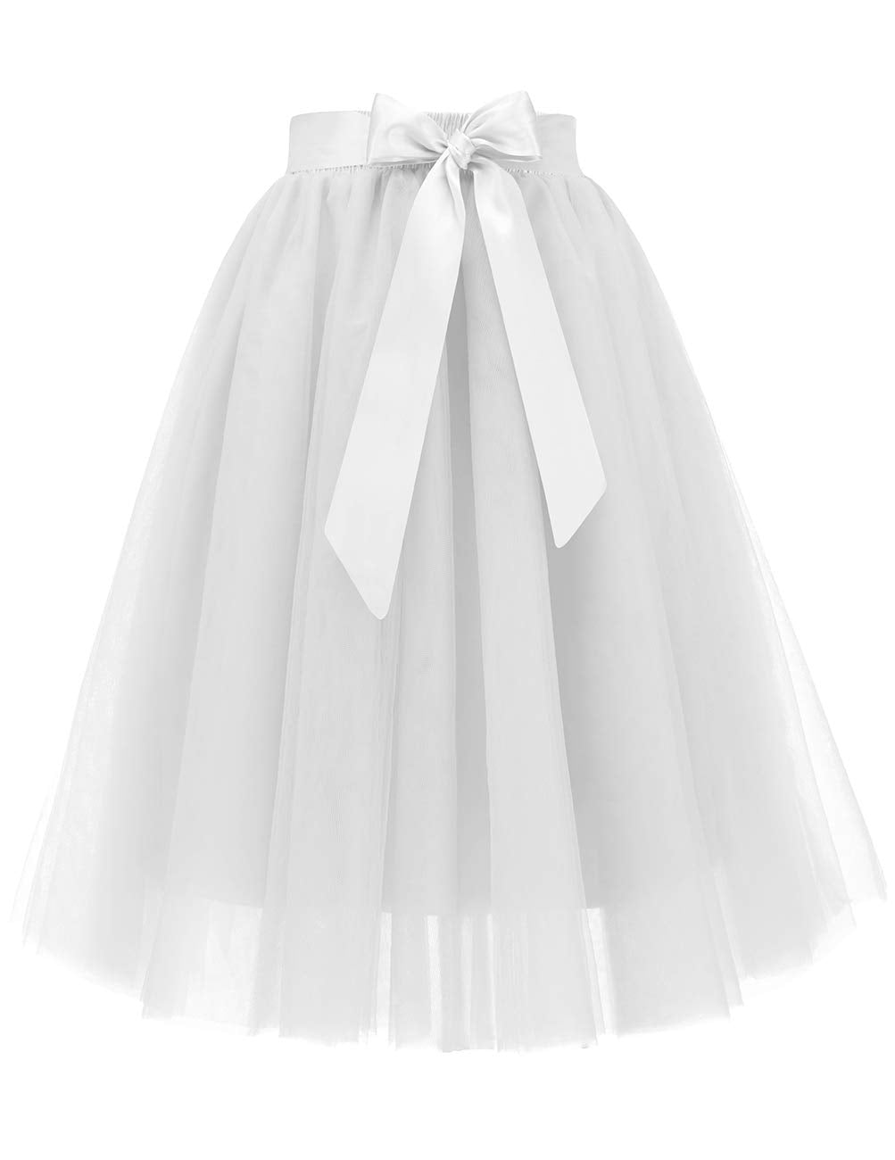 Bridesmay Women's Tulle Skirt Knee Length 6-Layered Wedding Party Homecoming Prom Dress
