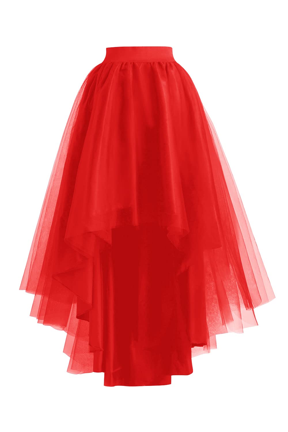 High Low Tulle Skirt for Women Lace up Wedding Party Prom Cocktail Mesh Long Tulle Skirt