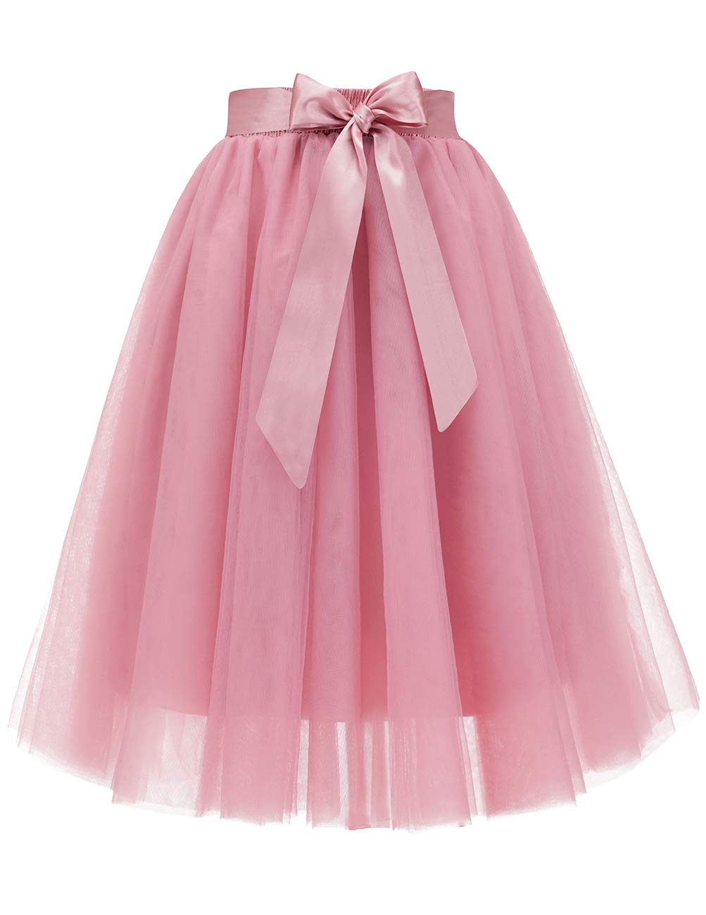 Bridesmay Women's Tulle Skirt Knee Length 6-Layered Wedding Party Homecoming Prom Dress