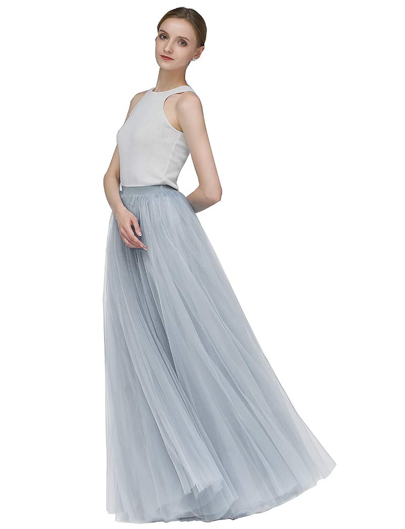 EllieHouse A Line Long Full Bridesmaid Tulle Skirt for Wedding Evening Party Prom P68