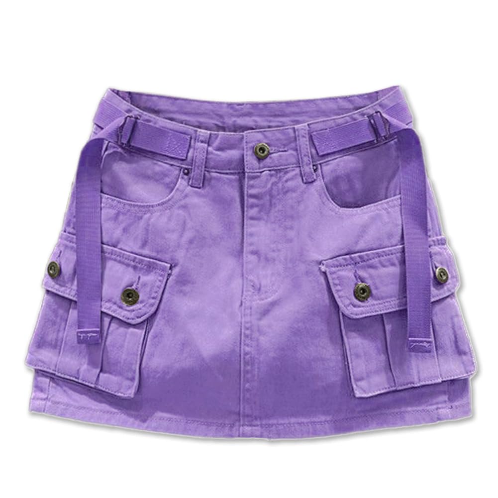 Kinghua Womens Mini Cargo Skirt Low Waist Y2k Short Denim Jean Skirt