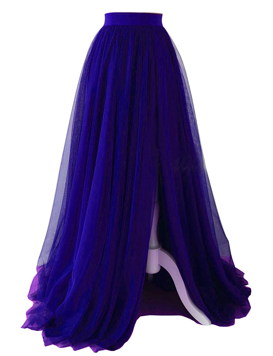 EllieHouse Adult Split Long Floor Prom Party Evening Tulle Skirt P61