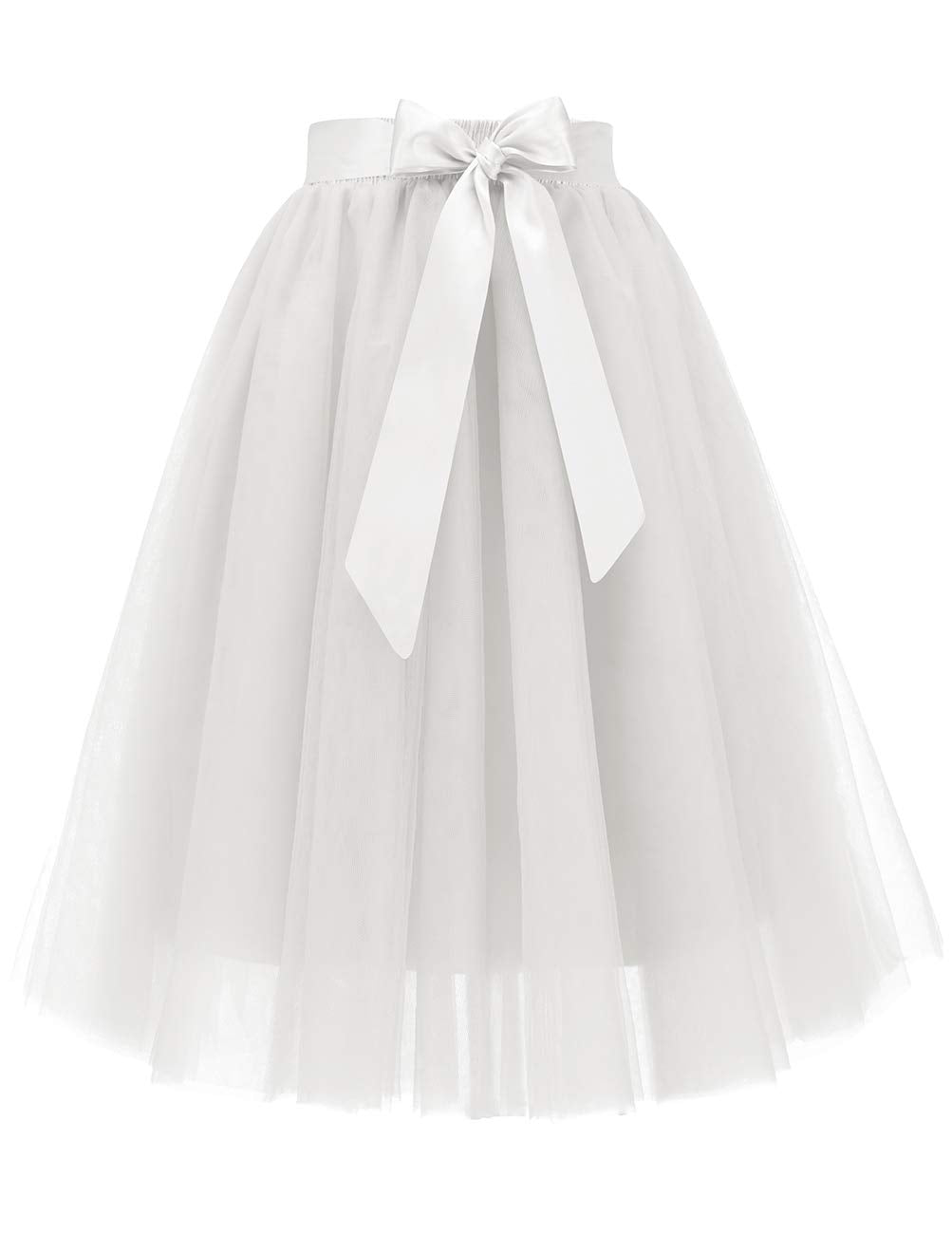 Bridesmay Women's Tulle Skirt Knee Length 6-Layered Wedding Party Homecoming Prom Dress