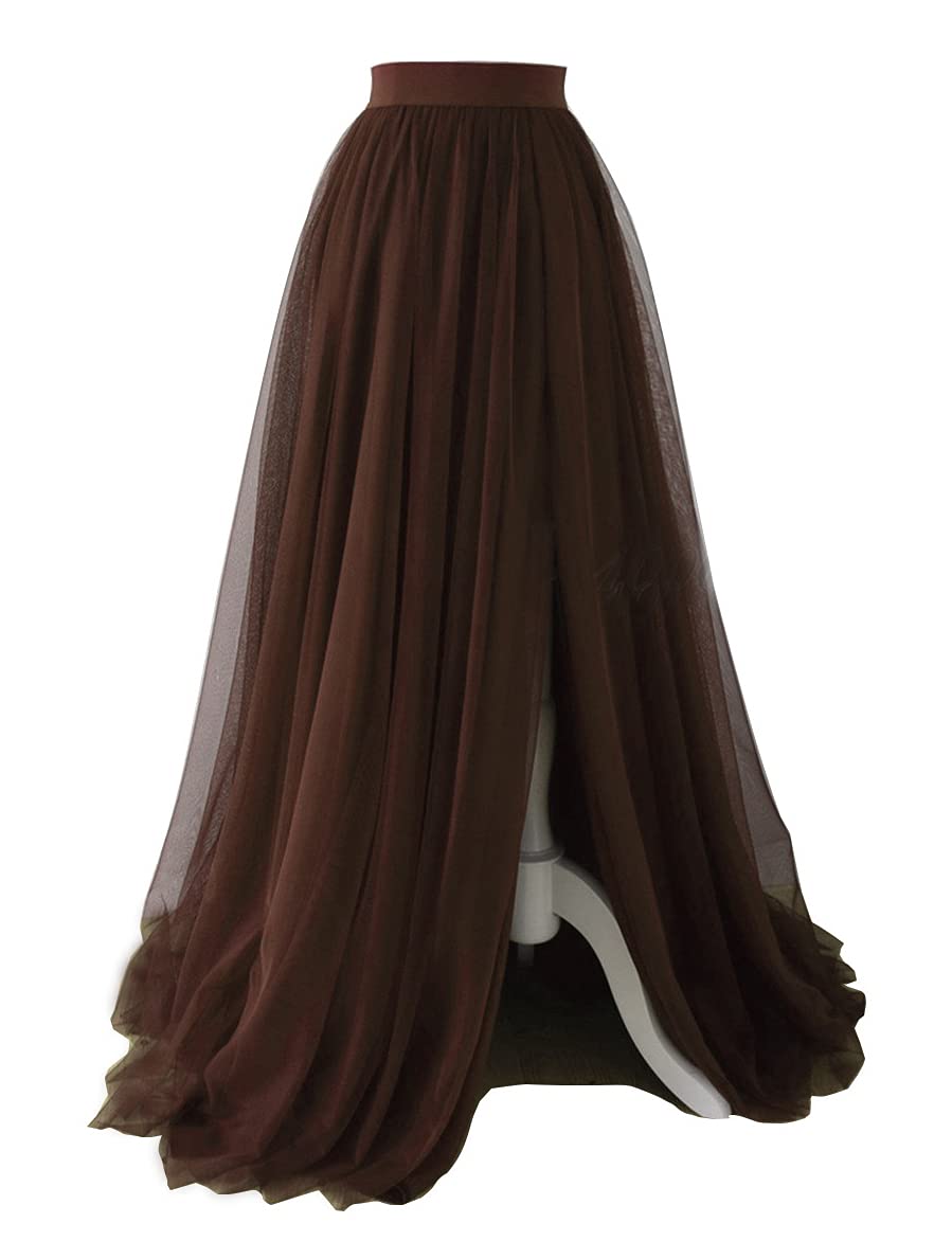 EllieHouse Adult Split Long Floor Prom Party Evening Tulle Skirt P61