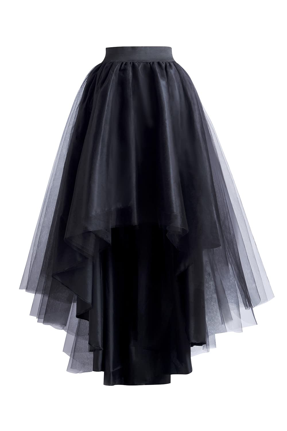 High Low Tulle Skirt for Women Lace up Wedding Party Prom Cocktail Mesh Long Tulle Skirt