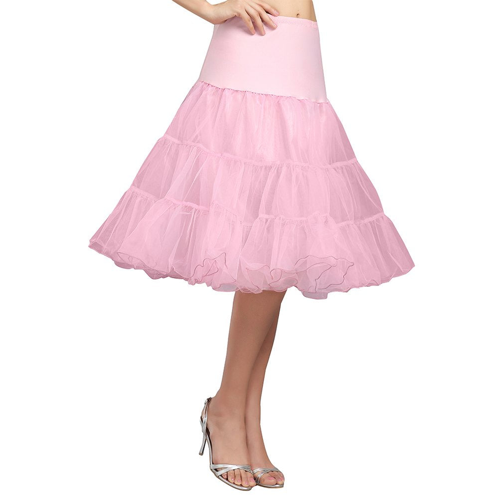 Women's 50s Vintage Petticoat Half Slip Tutu Underskirt 25.59" Crinoline Rockabilly