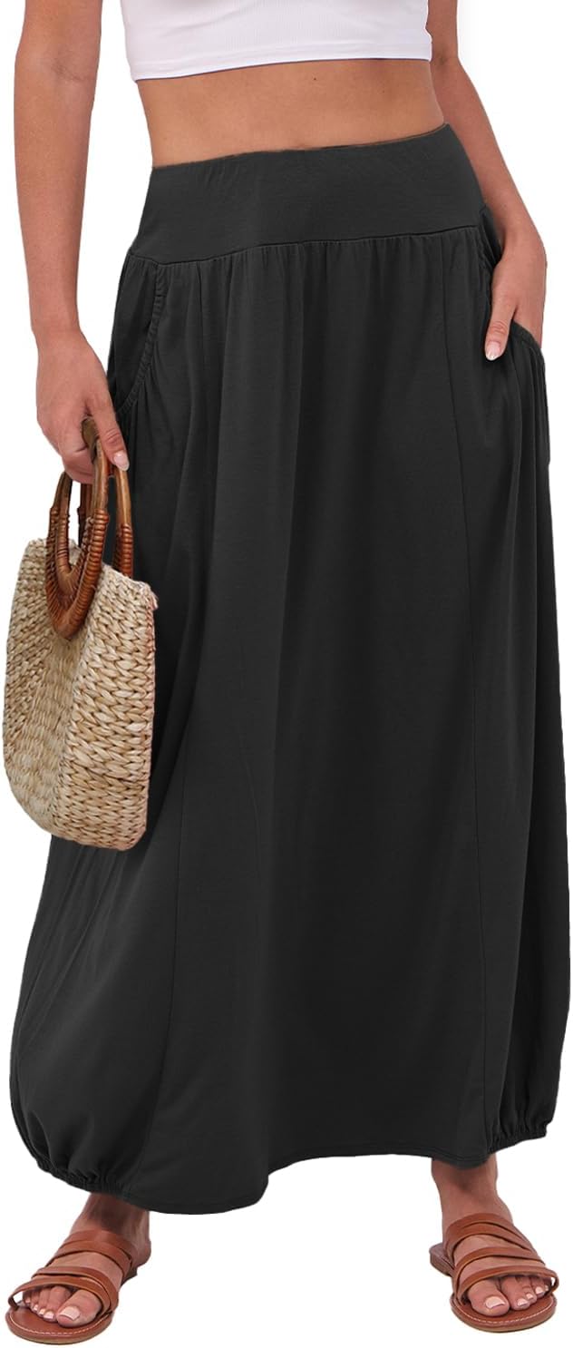 ANRABESS Women's Summer Boho Flowy Maxi Skirts