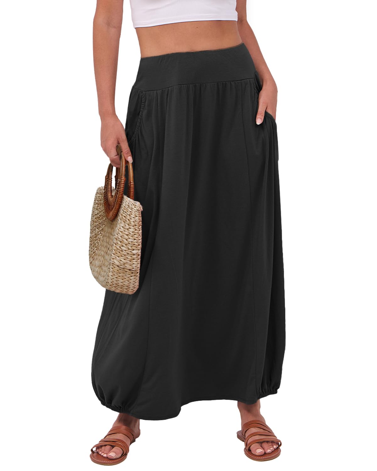 ANRABESS Women's Summer Boho Flowy Maxi Skirts