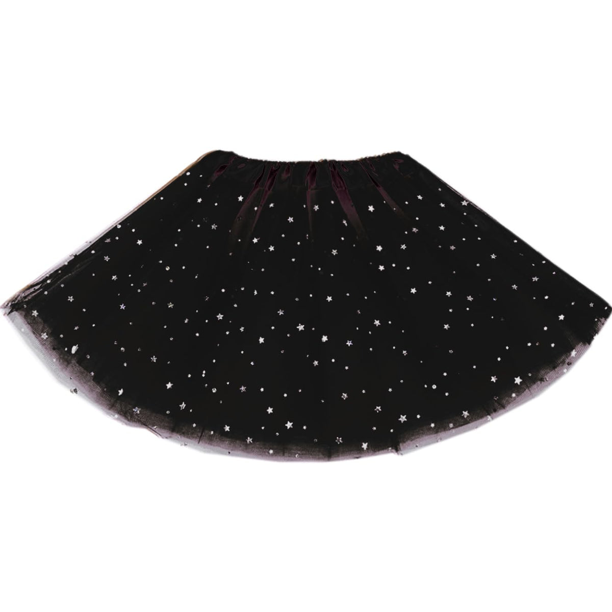 Little Girls Stars Sequins Tutu Skirt Princess Ballet Dance Dress for 0-6 Y Sparkle Elastic 3 Layered Tulle Tutu Skirt