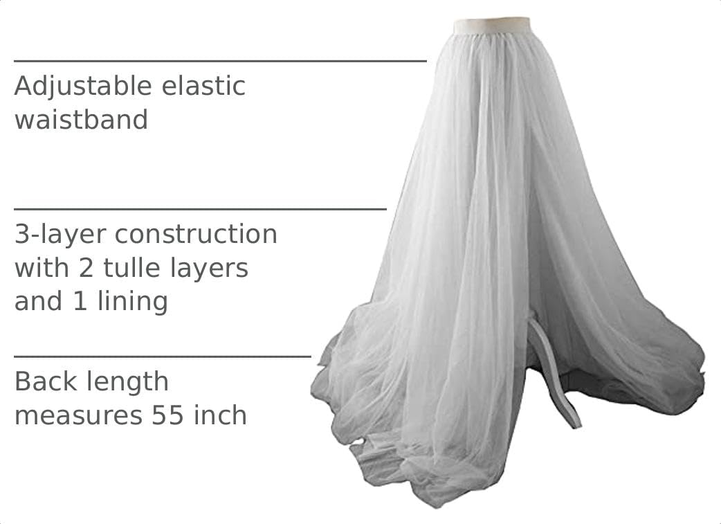 EllieHouse Adult Split Long Floor Prom Party Evening Tulle Skirt P61