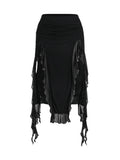 WDIRARA Women's Ruched Mesh Trim Skirts