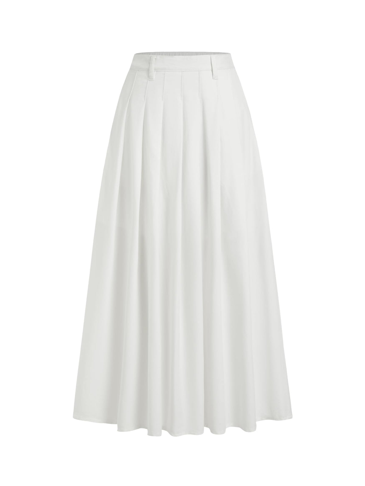 CIDER Womens Jean Skirts Long Denim Pleated A Line Skirt with Pockets