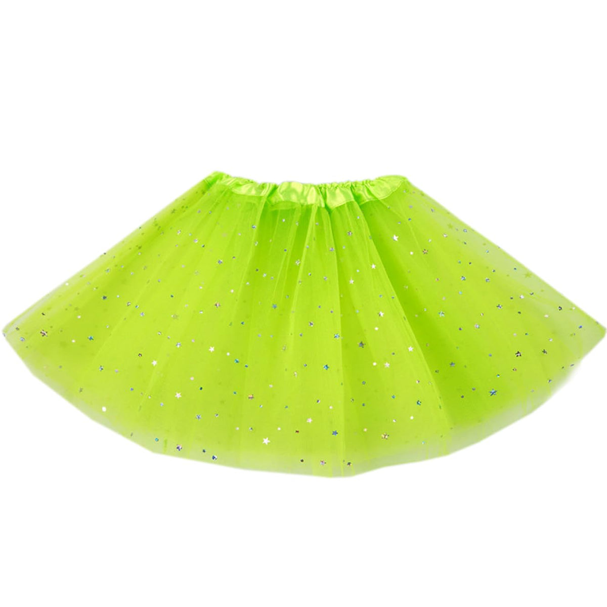 Little Girls Stars Sequins Tutu Skirt Princess Ballet Dance Dress for 0-6 Y Sparkle Elastic 3 Layered Tulle Tutu Skirt