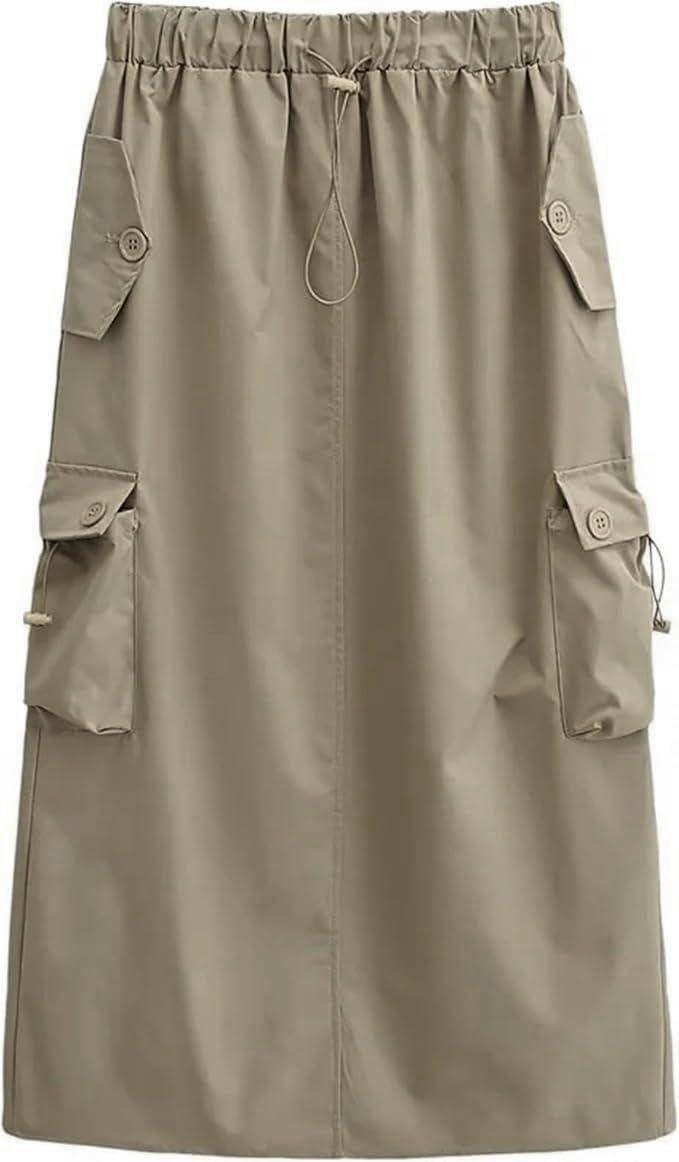 Cromoncent Women Cargo Skirts Midi Utility Skirt Quick Dry Skirts