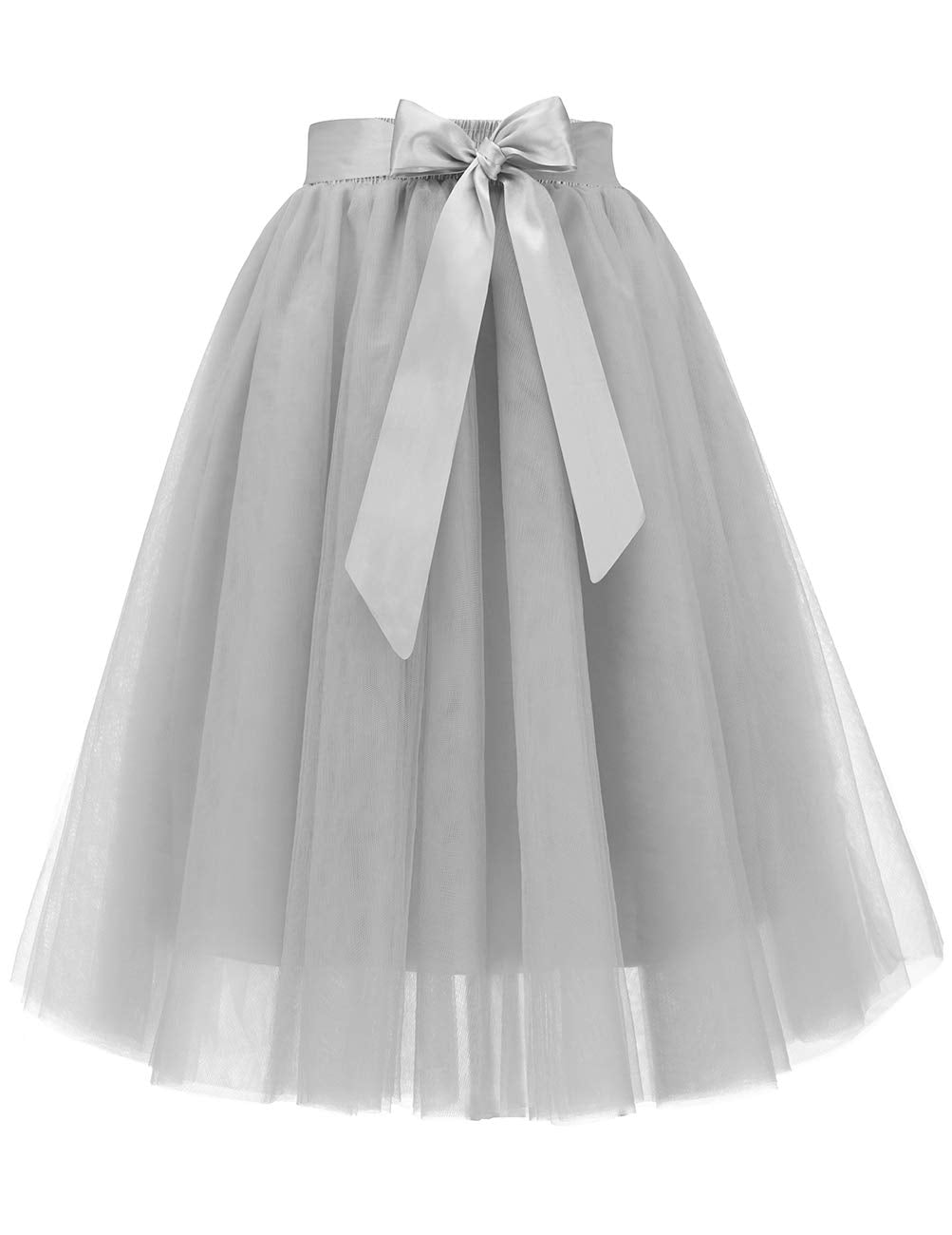 Bridesmay Women's Tulle Skirt Knee Length 6-Layered Wedding Party Homecoming Prom Dress