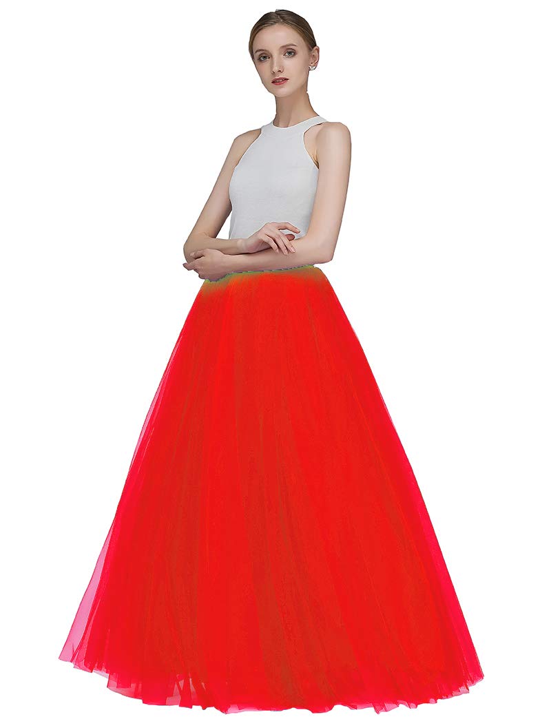 EllieHouse A Line Long Full Bridesmaid Tulle Skirt for Wedding Evening Party Prom P68