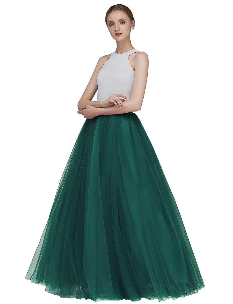 EllieHouse A Line Long Full Bridesmaid Tulle Skirt for Wedding Evening Party Prom P68