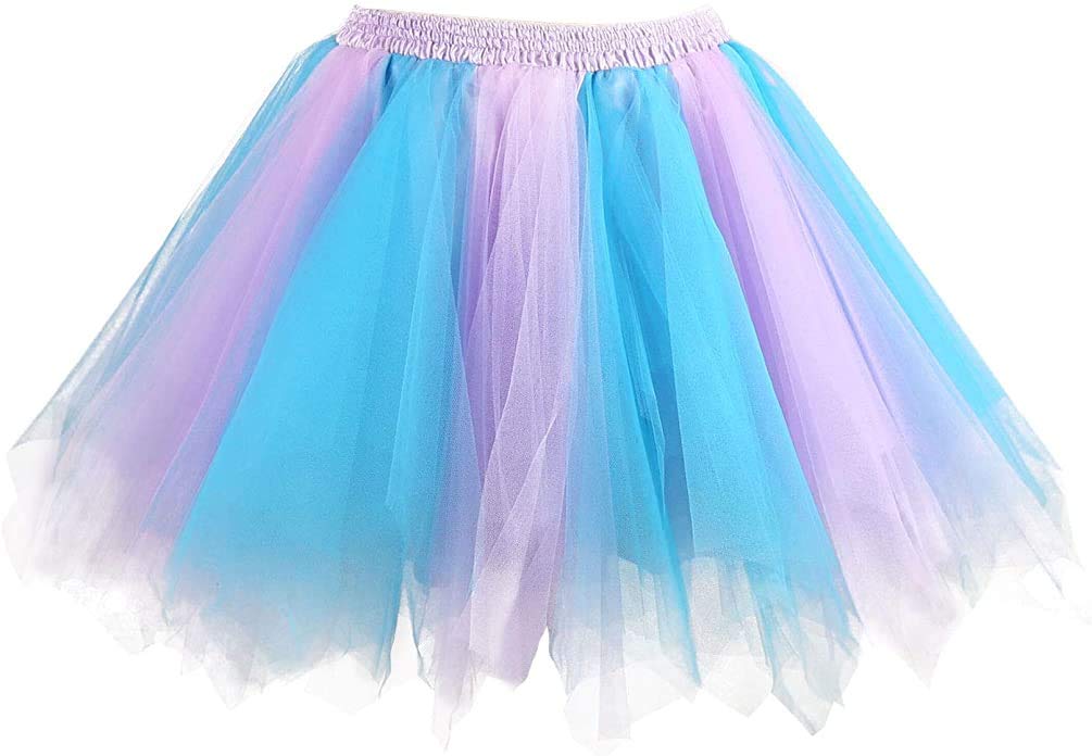 Honeystore Women's Short Vintage Ballet Bubble Puffy Tutu Petticoat Skirt