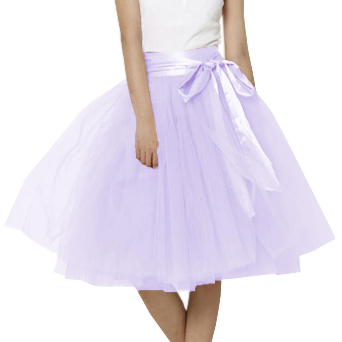 WDPL Women's A-Line Tulle Skirt Elastic Waist Petticoat Bridesmaid Tutu